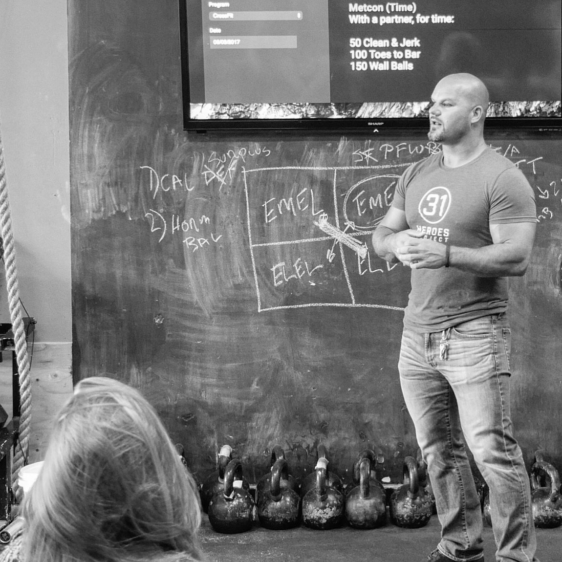A nutrition seminar on a gym floor. Same work, different floor.